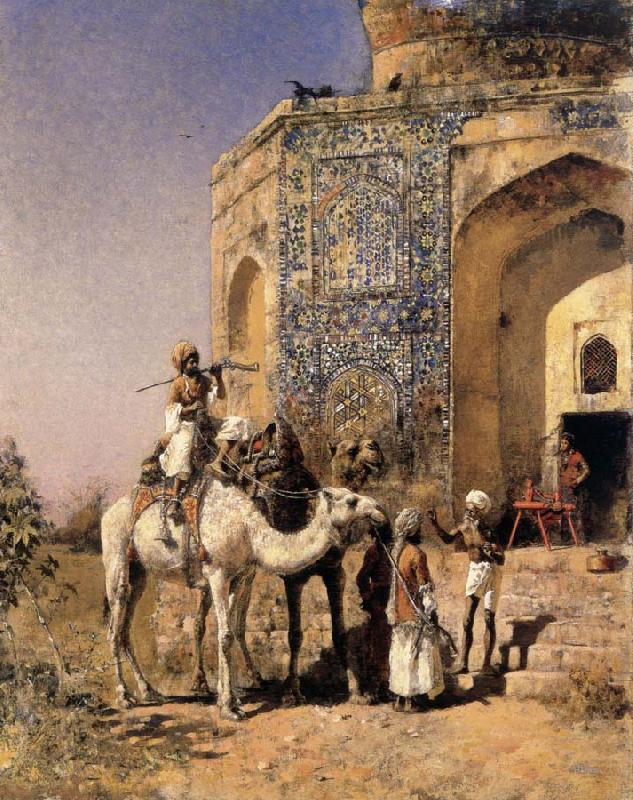 Edwin Lord Weeks Old Blue-Tiled Mosque,Outside Delhi,India Sweden oil painting art